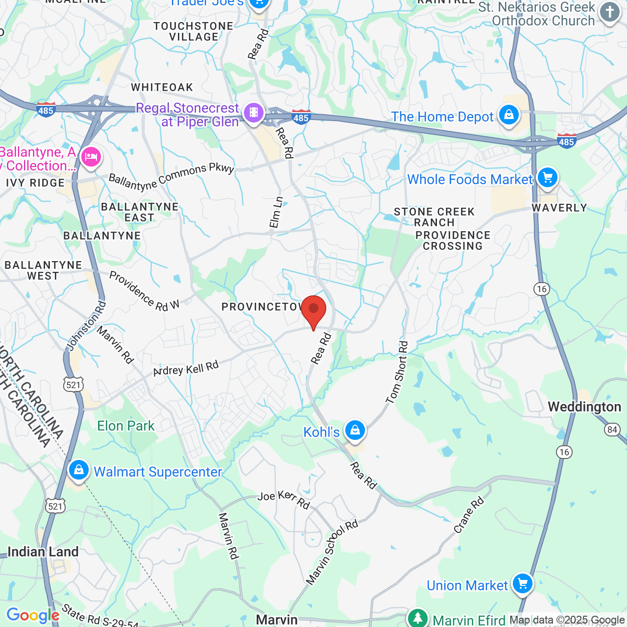 Google map image of our location in 8918 Blakeney Professional Dr Charlotte, NC